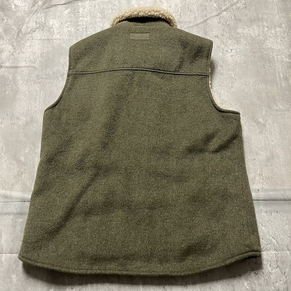 Sanctuary Wool Blend Olive Women's L Green Sherpa-Lined Vest M0513 Y2K Soft - Picture 7 of 9